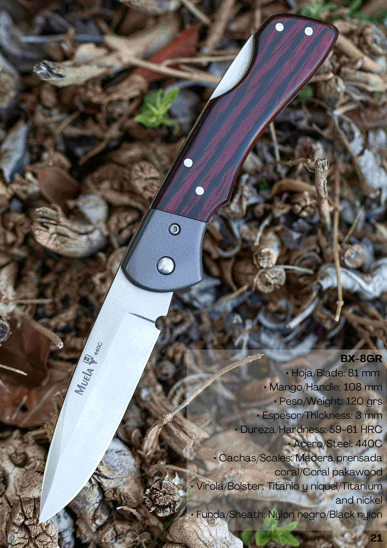 NAVAJA BX MADERA ROJA