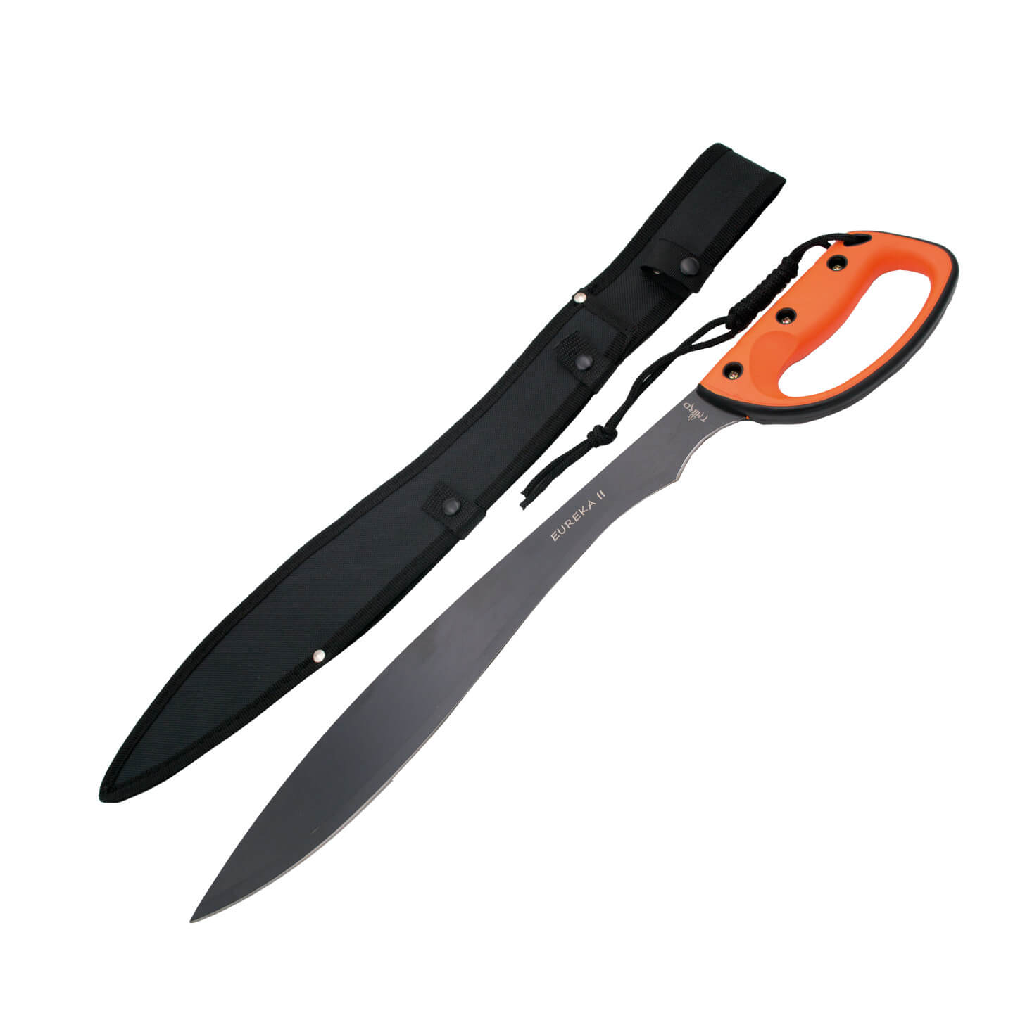 Grande machette coupe-canne de 61,5 cm avec lame noire et manche en ABS et caoutchouc orange S2020B