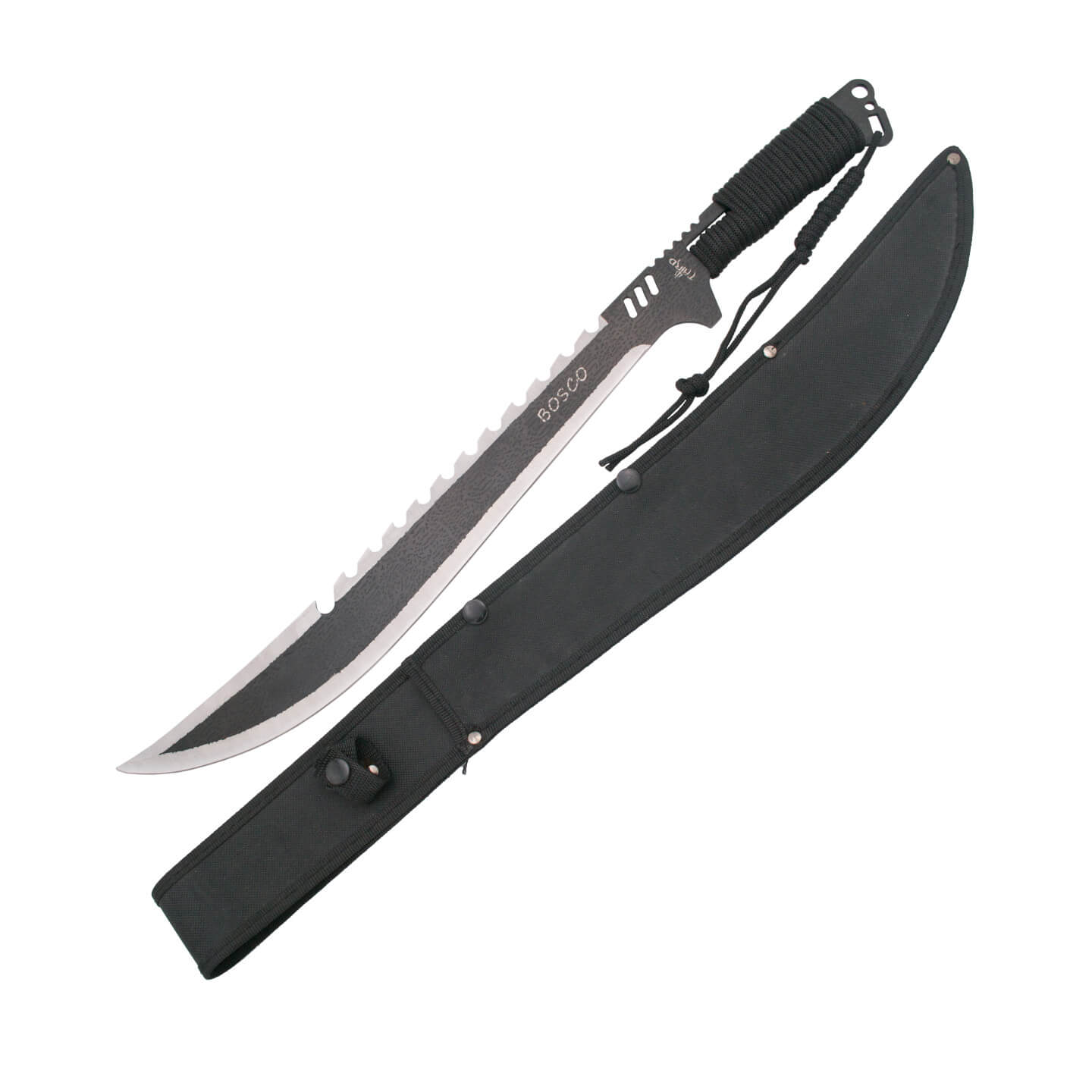 Rohrschneider-Machete mit 48,5 cm langer schwarzer Klinge und schwarzem Saitengriff S2013BK