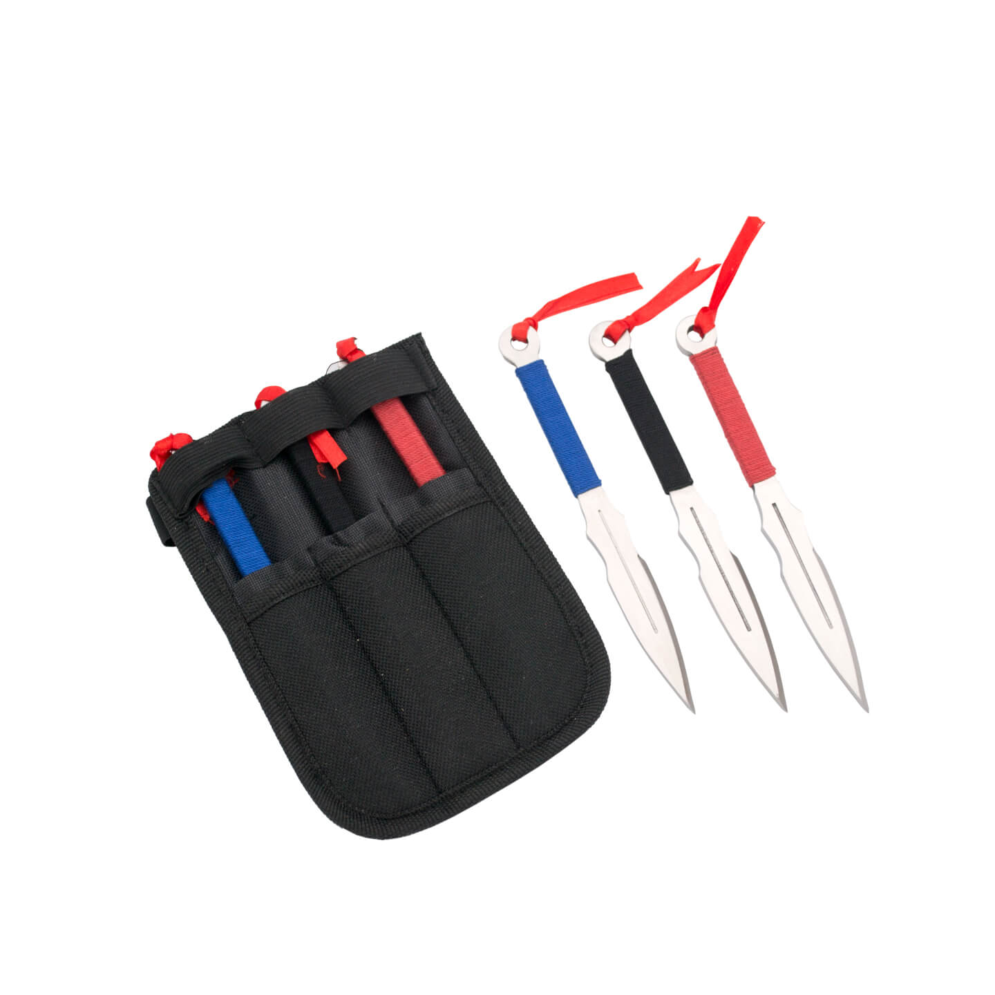 Set de 6 cuchillos lanzadores con hoja satinada y mango encordado...