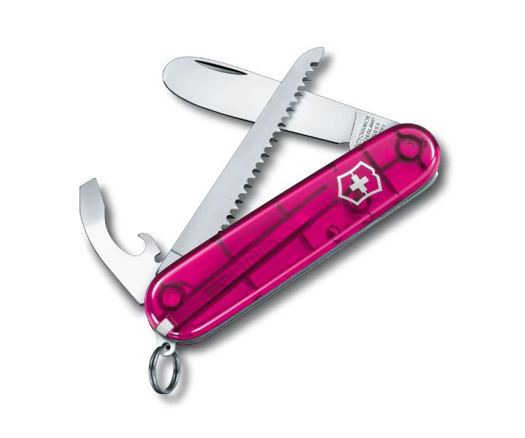 Navaja multiusos My first Victorinox con sierra rosa translucido