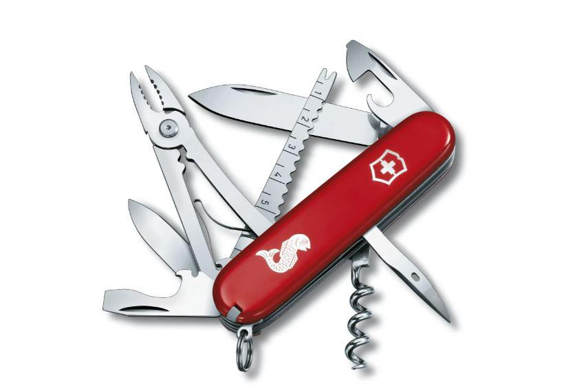 Navaja multiusos Victorinox Angler para pescadores roja