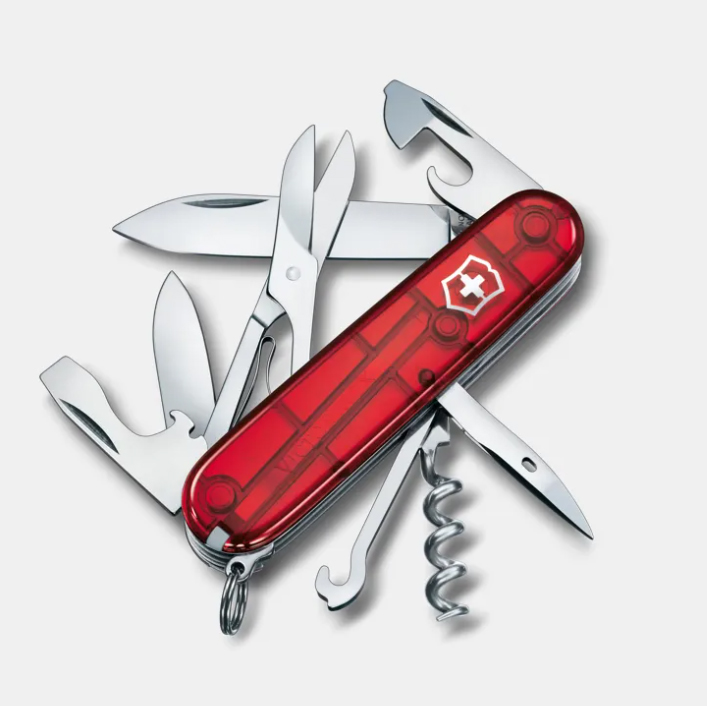 Navaja Suiza Victorinox Climber Rojo Translúcido con 14 funciones