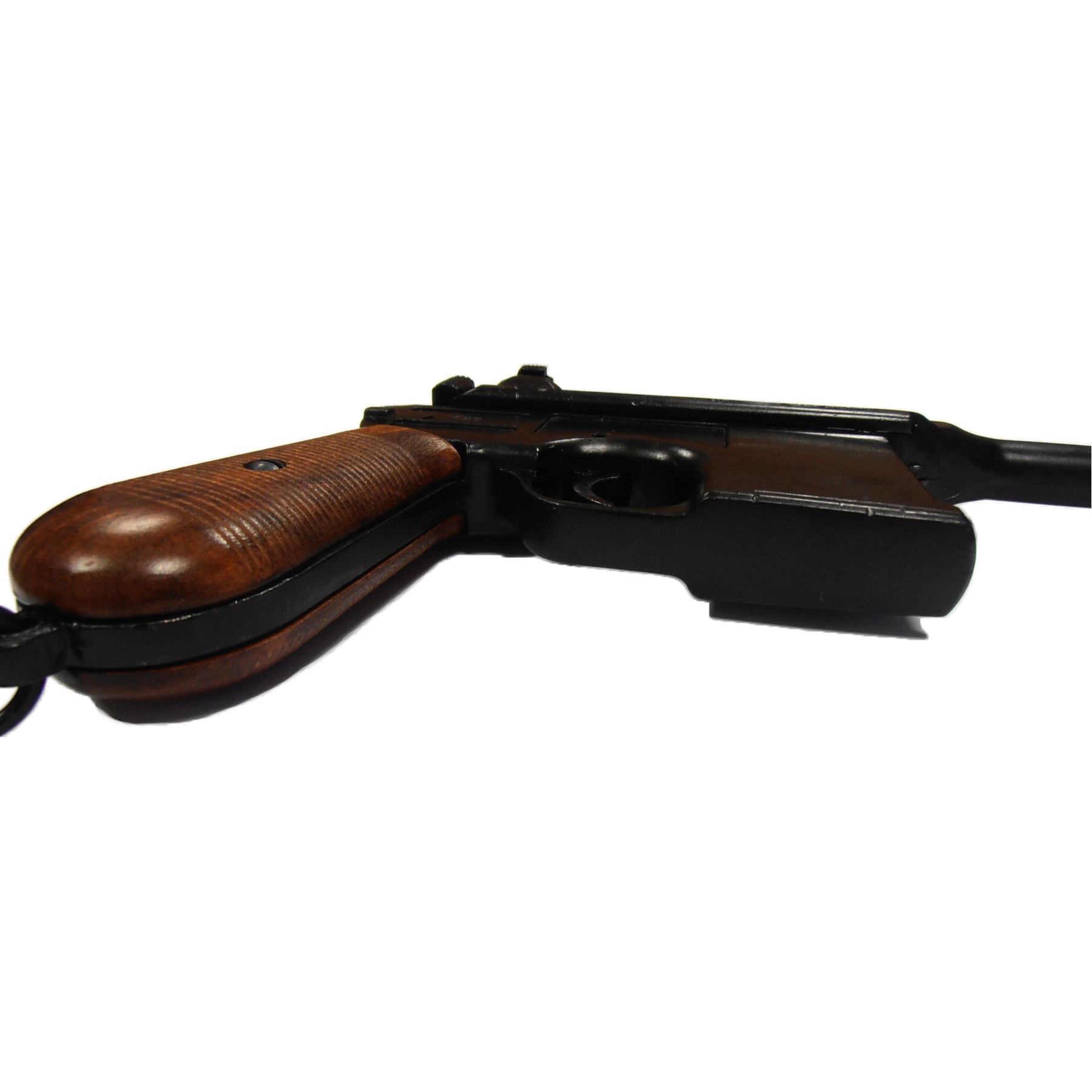 Pistola C96, Alemania 1896 fabricada en metal con cachas de madera