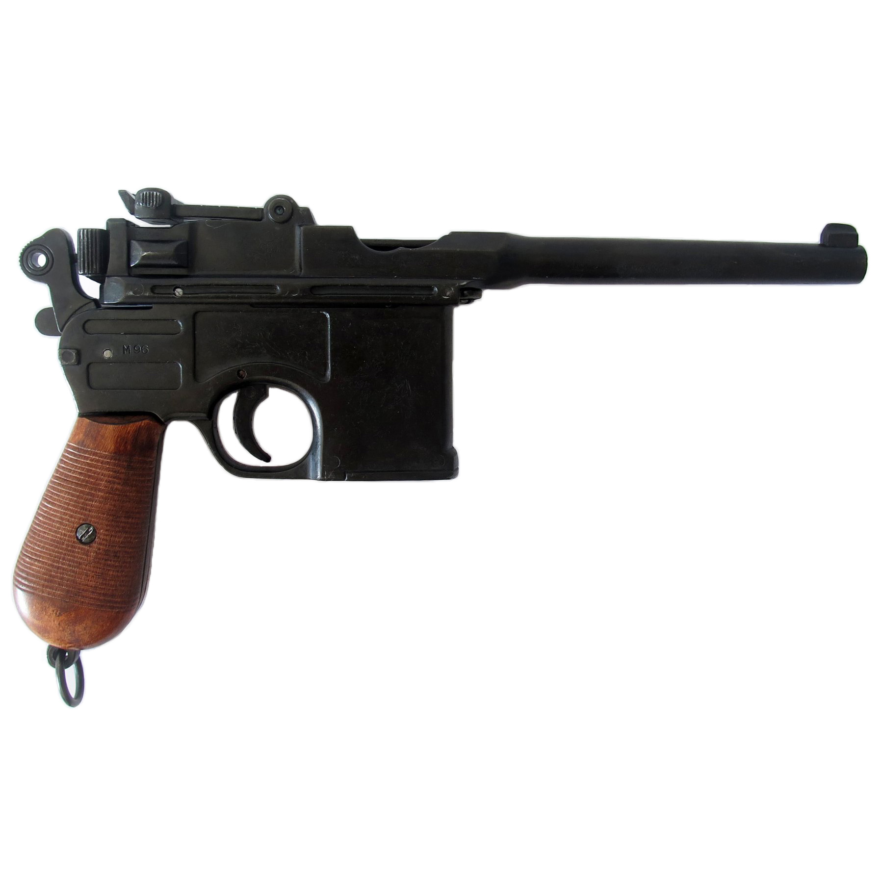 Pistolet C96, Allemagne 1896 en métal avec poignées en bois et étui de crosse