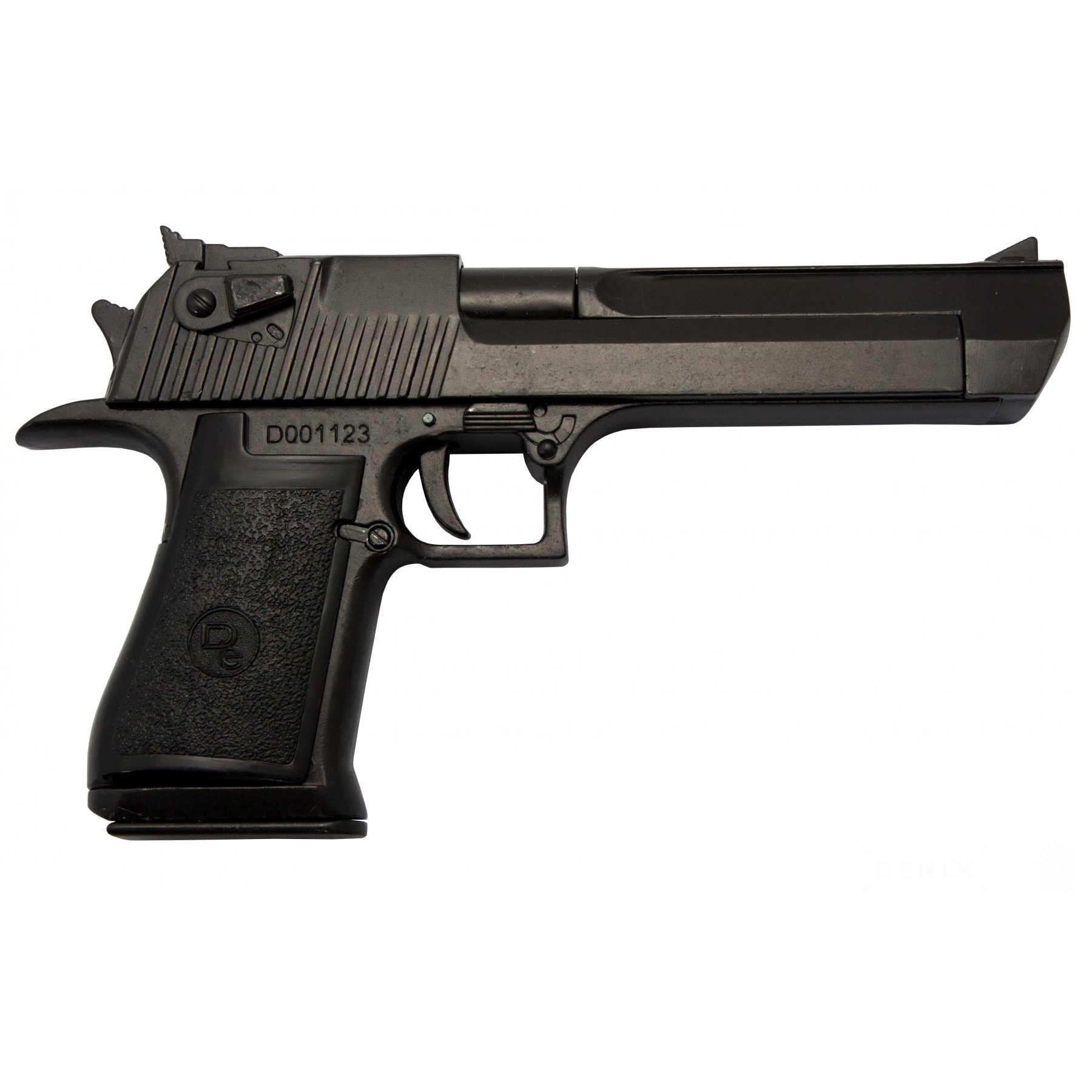 Réplica pistola semiautomática, USA-Israel 1982 de metal lacado negro y plástico