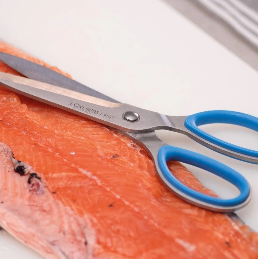 9,5-Zoll-Fischschere aus Edelstahl mit blauem Griff