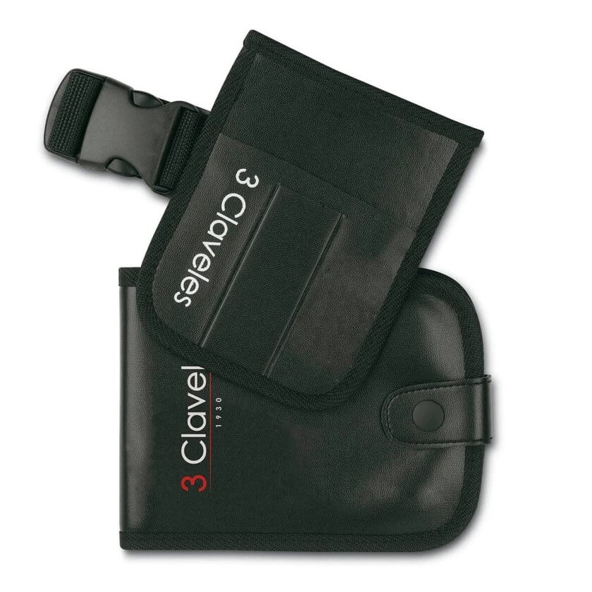 Estuche de peluquería 3 claveles de color negro