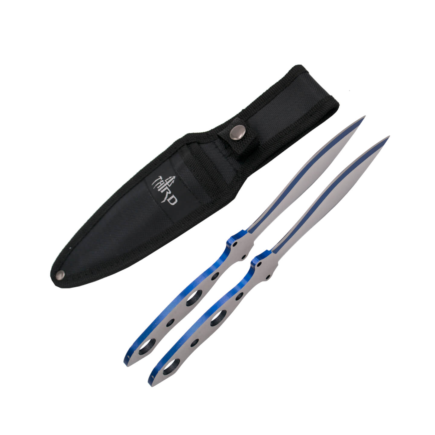 Conjunto de duas facas de arremesso com fio azul de 23 cm H7119BL
