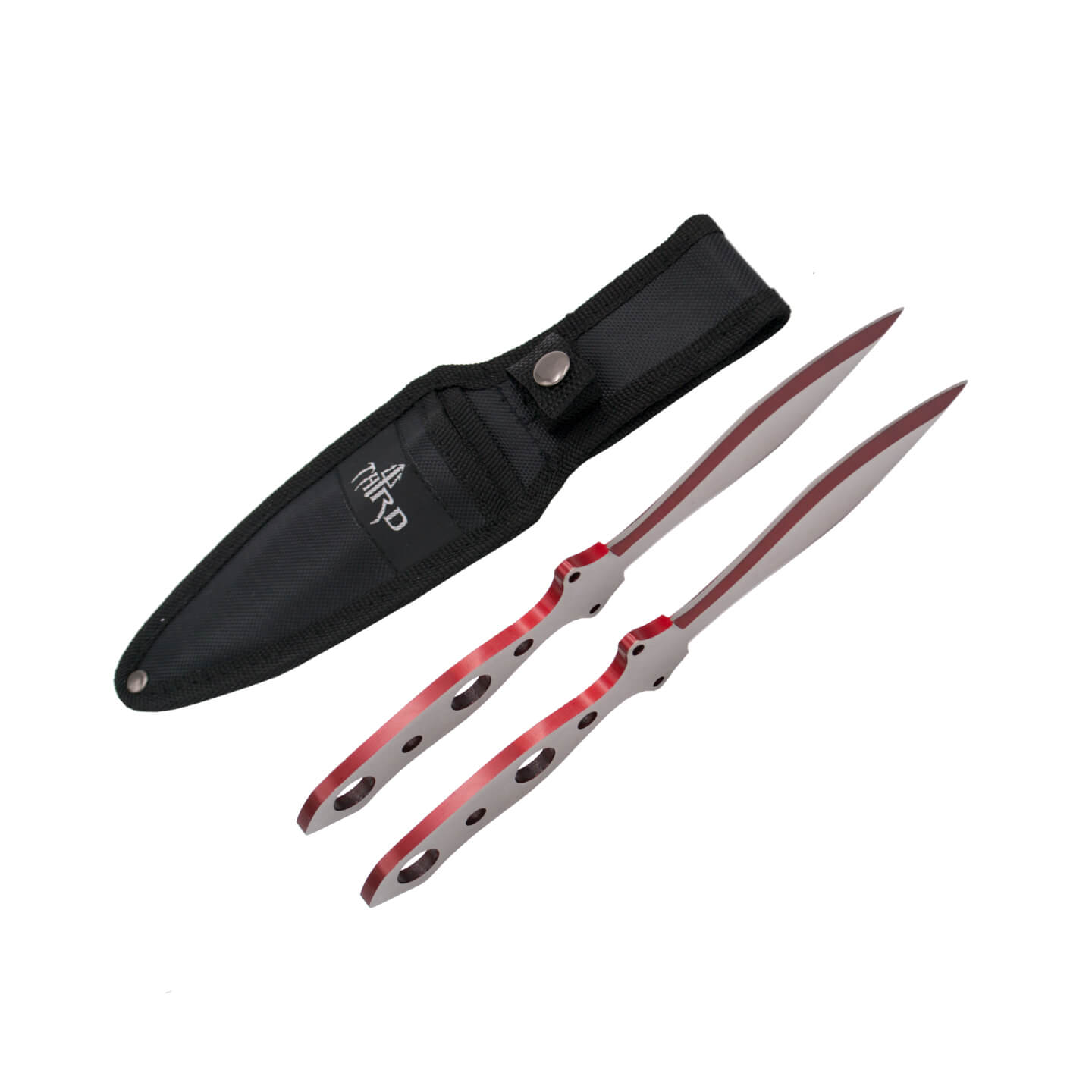 Conjunto de duas facas de arremesso com fio vermelho de 23 cm H7119RD