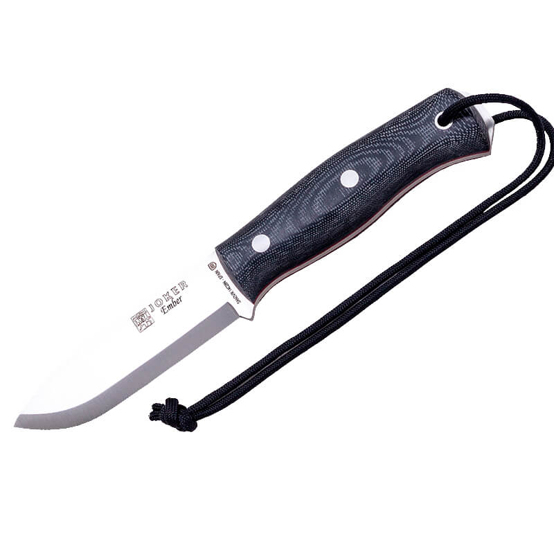 Cuchillo bushcraft Joker BS9 Ember con mango de micarta negra y h...