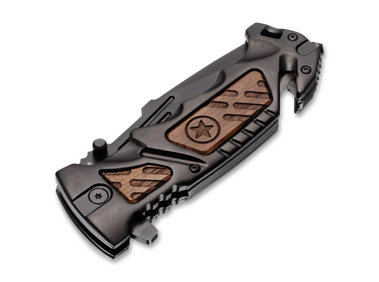 Boker Plus Kalashnikov AK-14 com cabo de alumínio e madeira