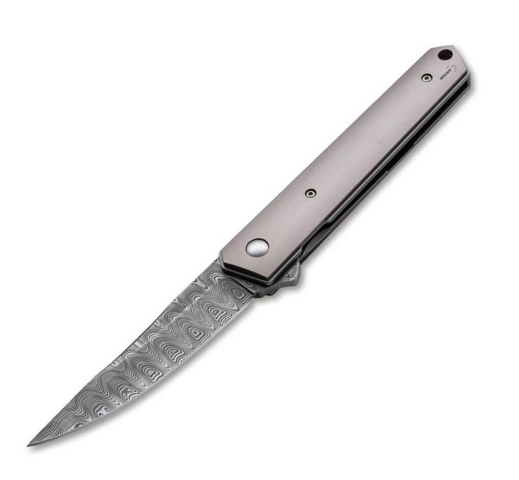 Boker Plus Kwaiken Flipper Damast una navaja de colección de acer...