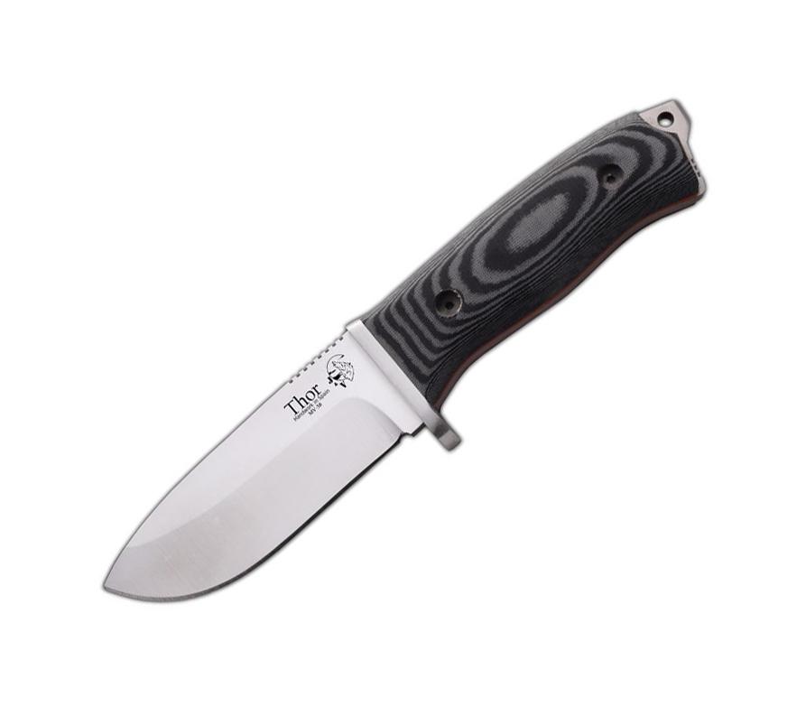 JV Thor cuchillo bushcraft heavy duty con cachas de micarta negra