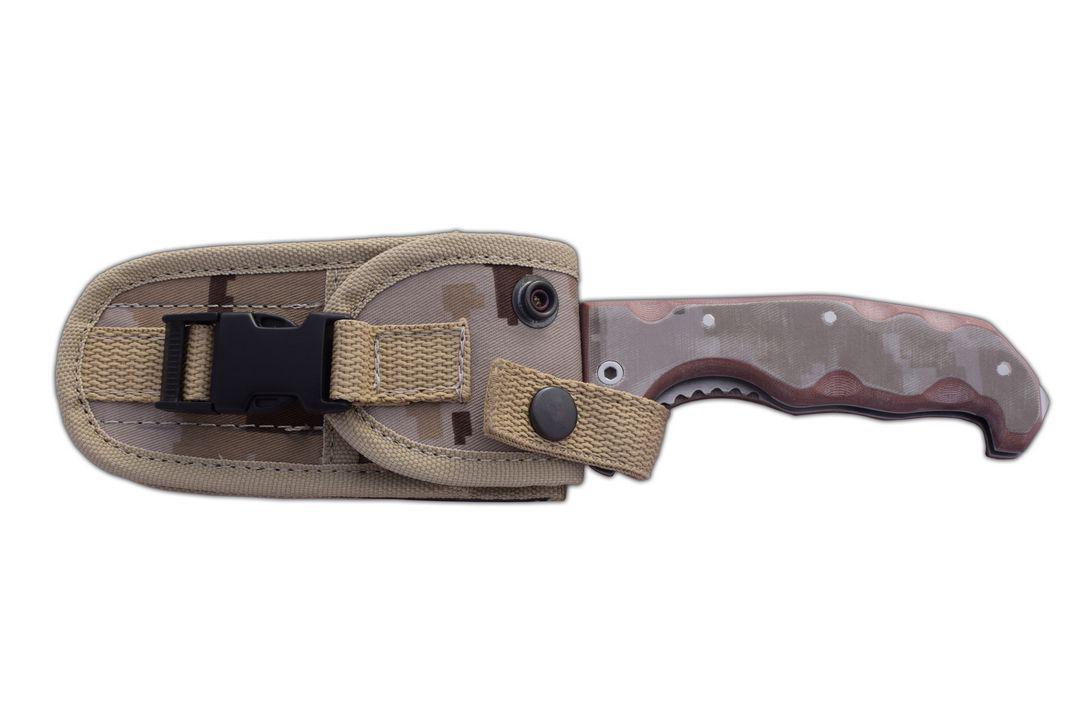 Canivete JV Titan Micarta camo pixel com bainha multiposição de cordura