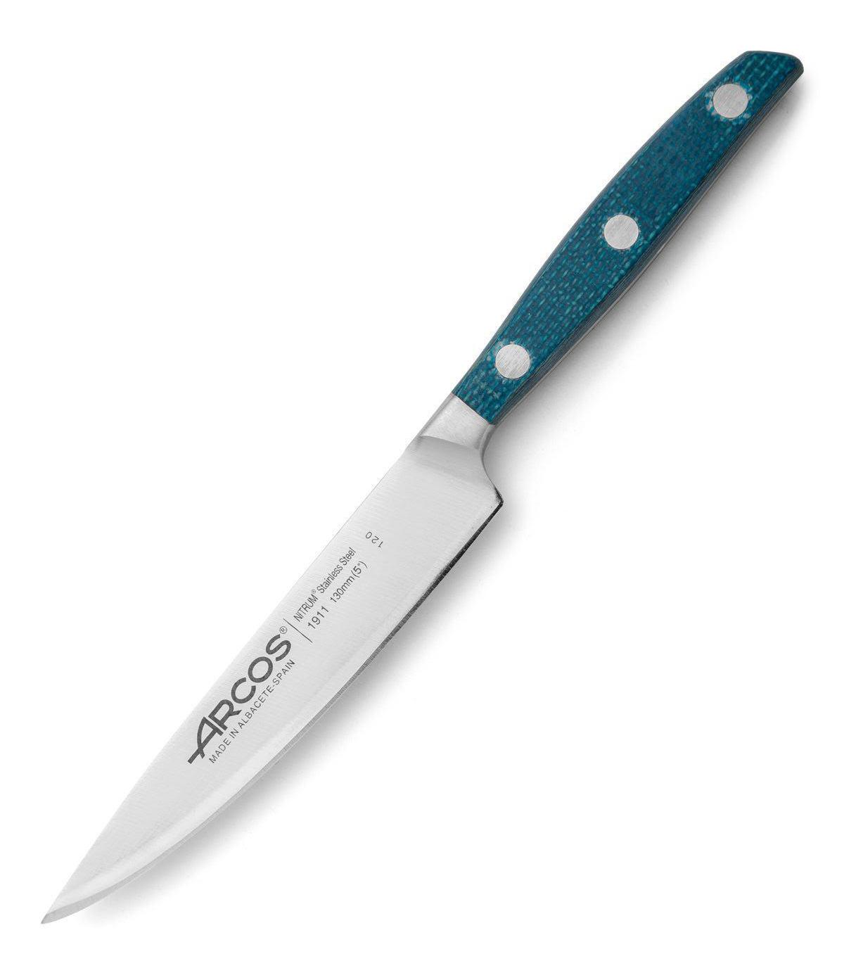 Schälmesser 130 mm Arcos Brooklyn mit blauem Micarta-Griff