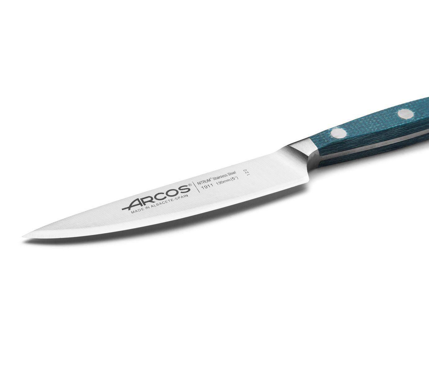 Schälmesser 130 mm Arcos Brooklyn mit blauem Micarta-Griff