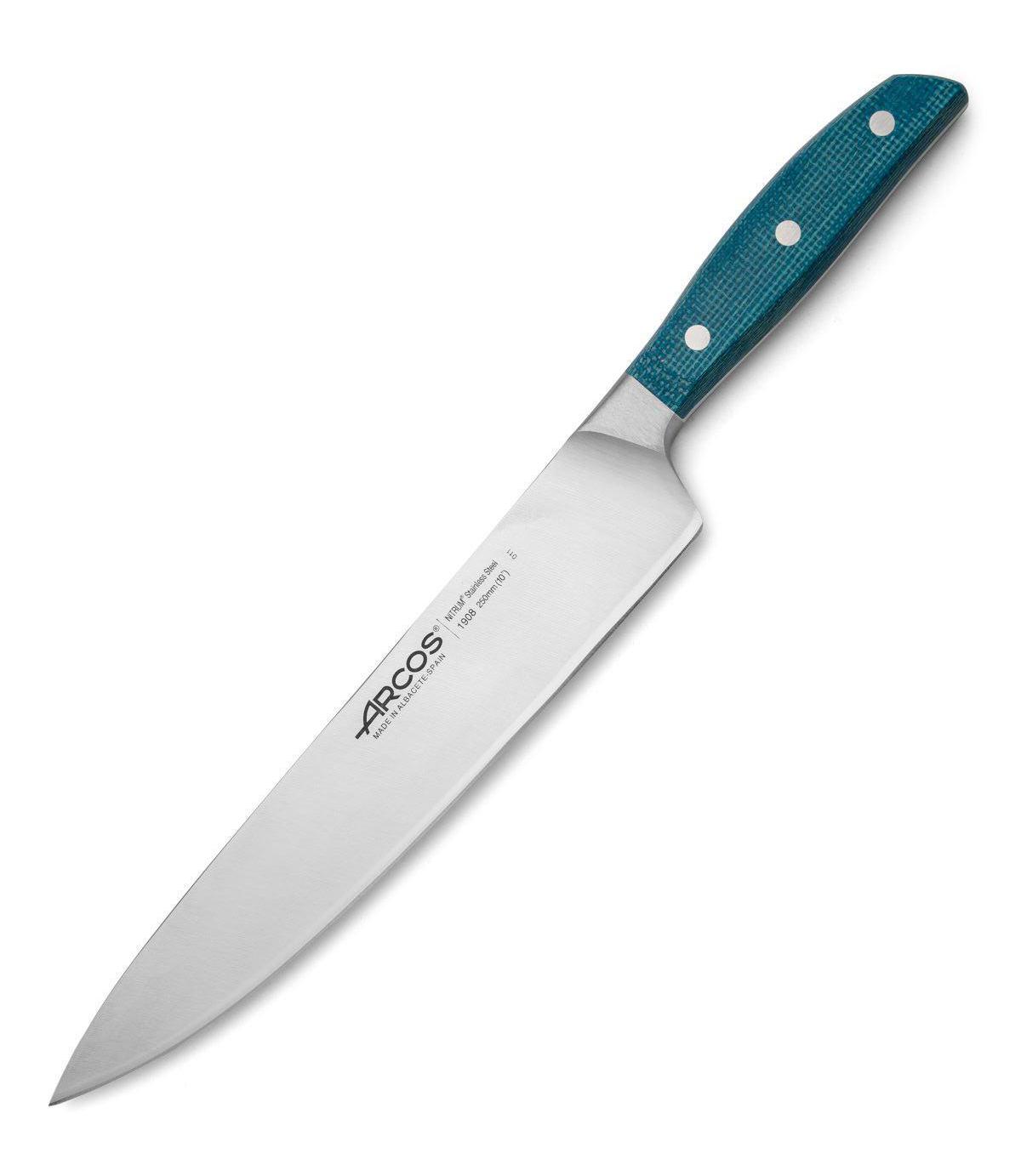 Arcos Brooklyn Kochmesser 250 mm mit blauem Micarta-Griff