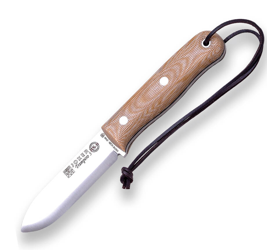 Cuchillo bushcraft Joker BS9 Trampero S con mango de micarta marr...