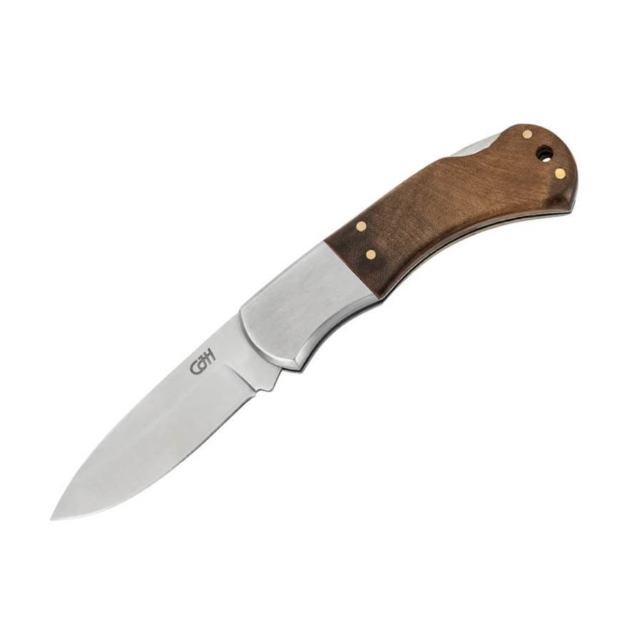 Navaja de bolsillo con mango de madera de raíz con lockback y hoj...