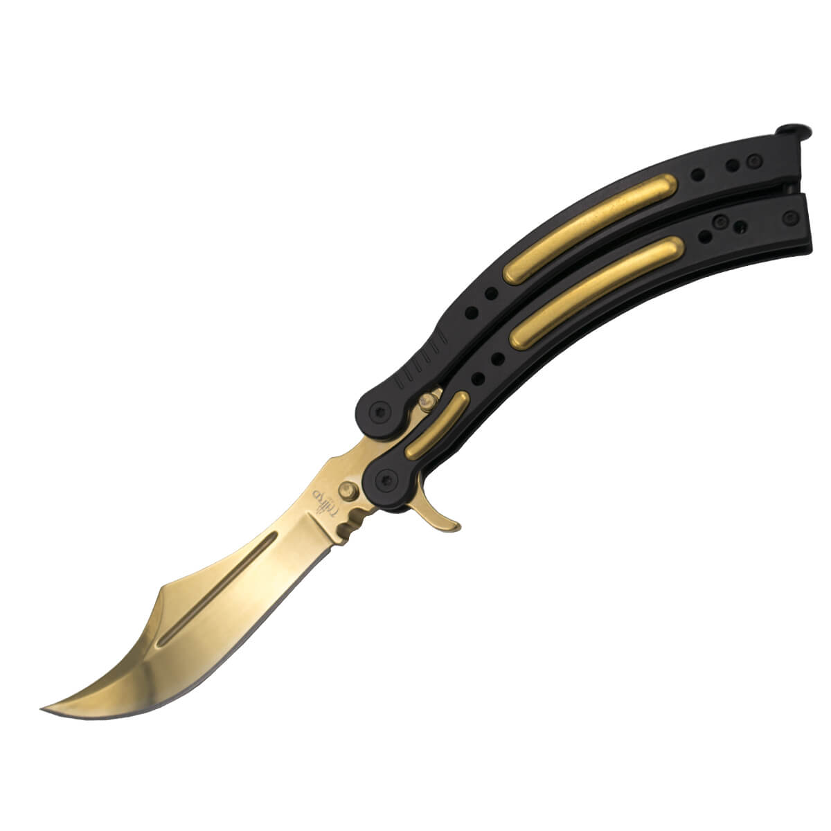 Navaja mariposa CSGO dorada y negra 31047D