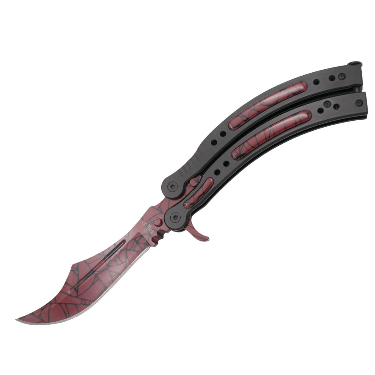 Navaja mariposa CSGO roja y negra 31047R