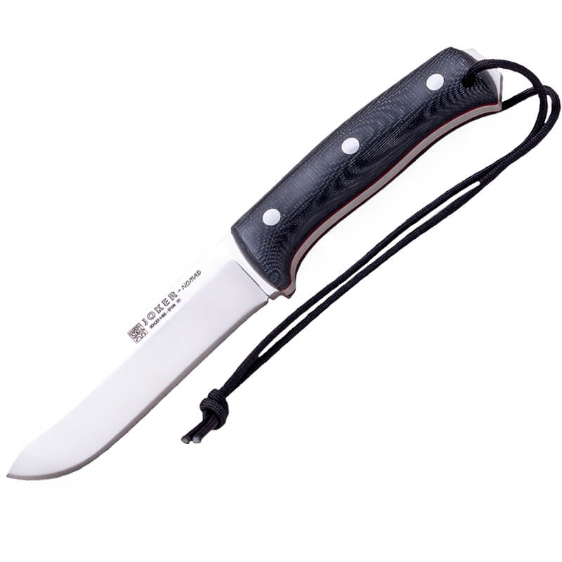 Cuchillo buhscraft Joker Nomad con mango de micarta negra y peder...