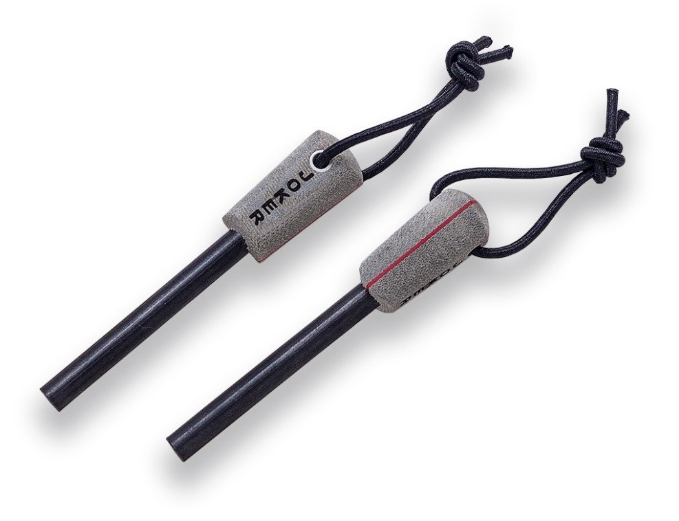 Joker Nomad Bushcraftmesser mit grünem Micarta-Griff mit Feuerstein