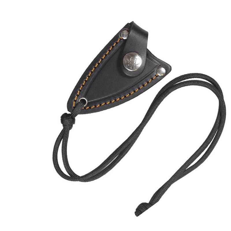 Cuchillo bushcraft Cudeman mod. YODA. Mango G10 naranja. Funda de cuero.