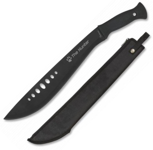 Machete cortacañas The Hunter con hoja calada negra y mango de AB...