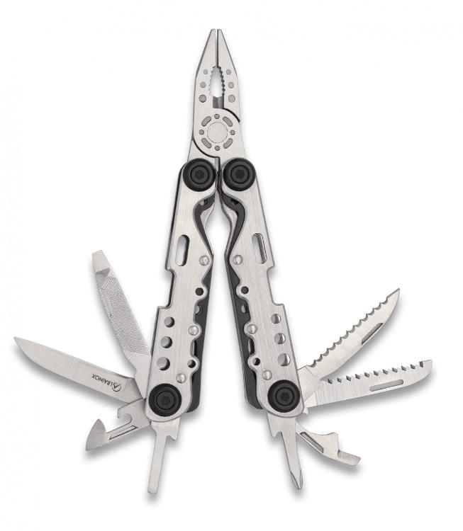 Alicate multiusos Albainox con funda, diez funciones y mango de a...