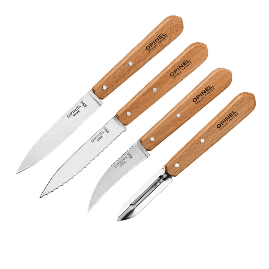 Kit de 4 cuchillos básicos de olivo de Opinel.