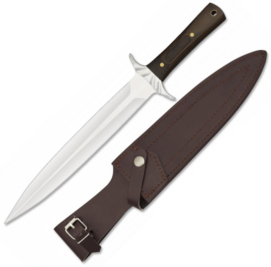 Daga Albainox con mango de stamina decorada CNC, funda de piel y ...