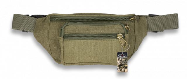 Riñonera básica color verde con 3 bolsillos