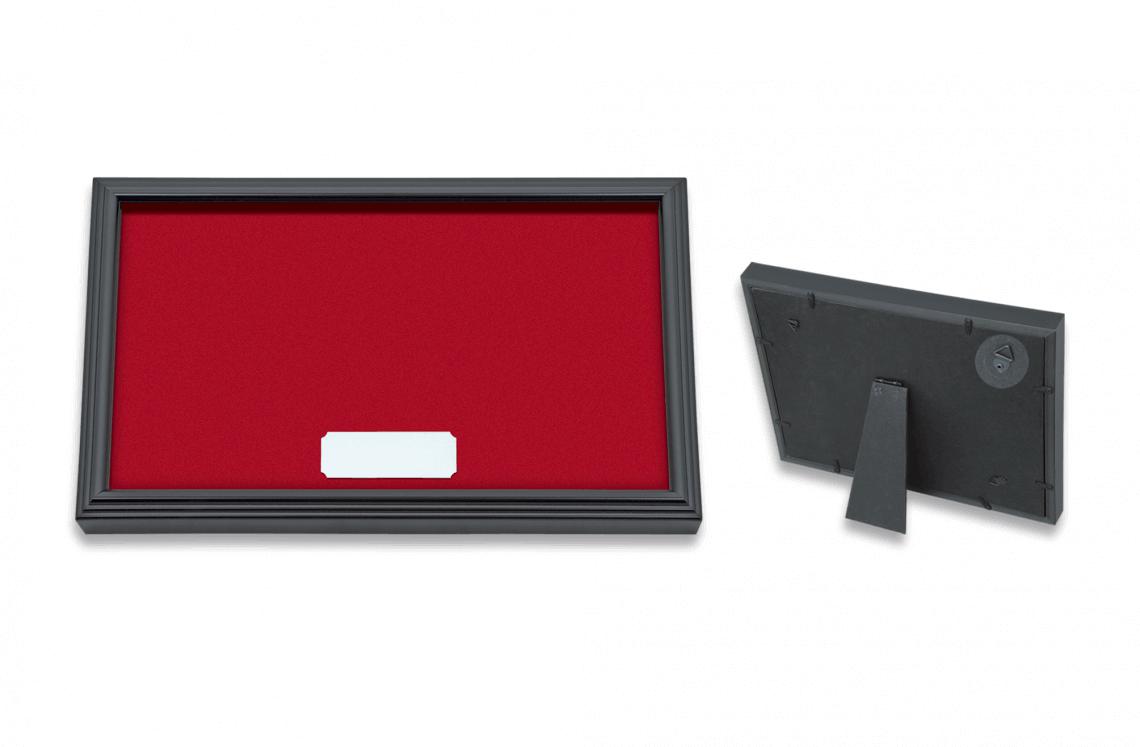 Cuadro expositor con base imantada y placa para grabado, dimensio...