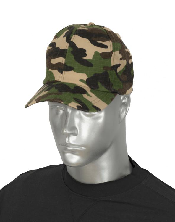 Gorra de camuflaje de color verde regulable con velcro