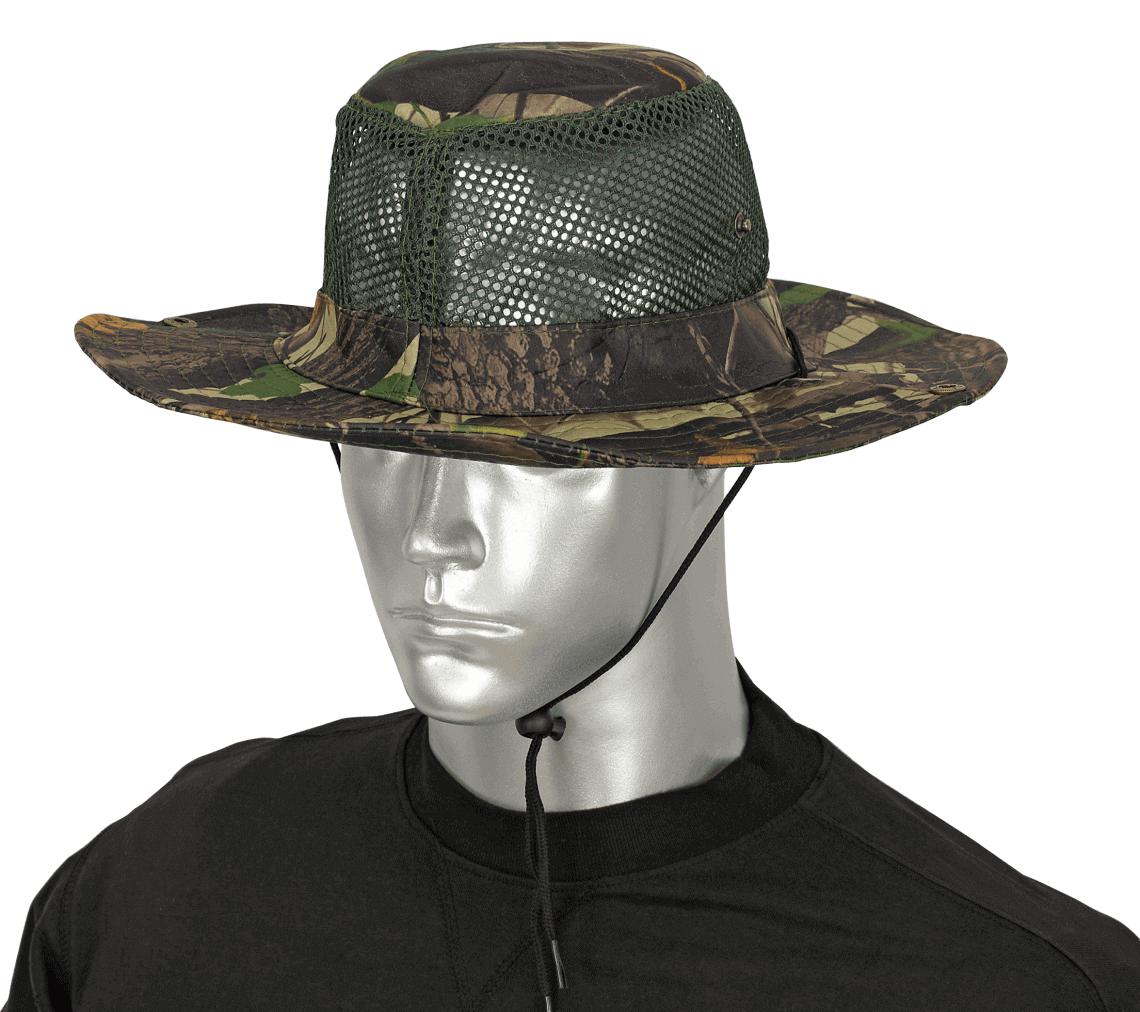 Sombrero de camuflaje con rejilla de color verde árbol
