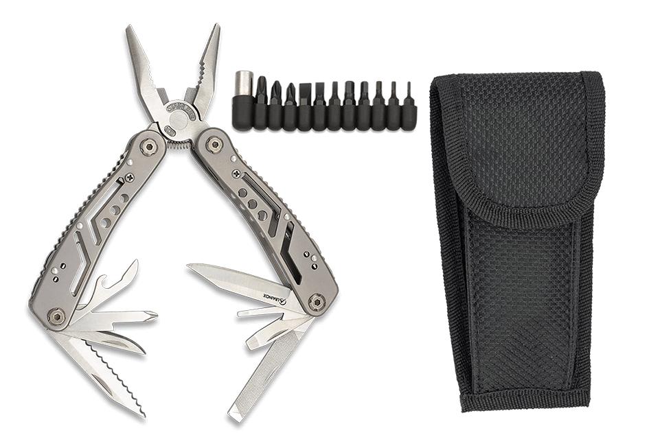 Alicates multiuso Albainox de 19 usos, con set de puntas, funda d...