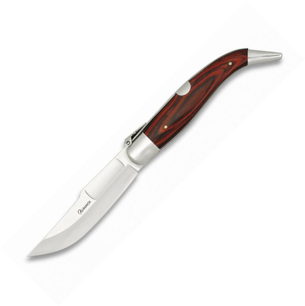 Navaja TEJA Nº1 con bloqueo de palanquilla, mango de madera roja ...