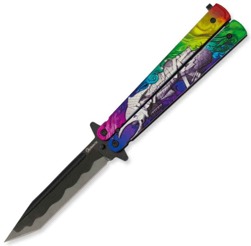 Navaja Abanico Guerrero 3D de Albainox con mango de aluminio con ...