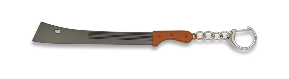 Llavero con forma de machete de 12 cm de largo