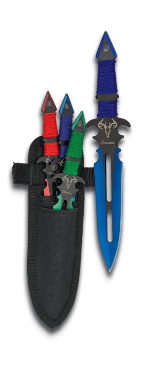 Set de 3 cuchillos lanzadores de colores con longitud total de 17...