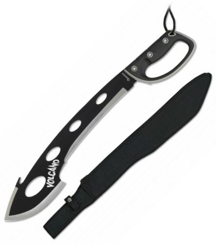 Volcano Machete mit schwarzer Klinge mit Skinner und ABS- und Gum...