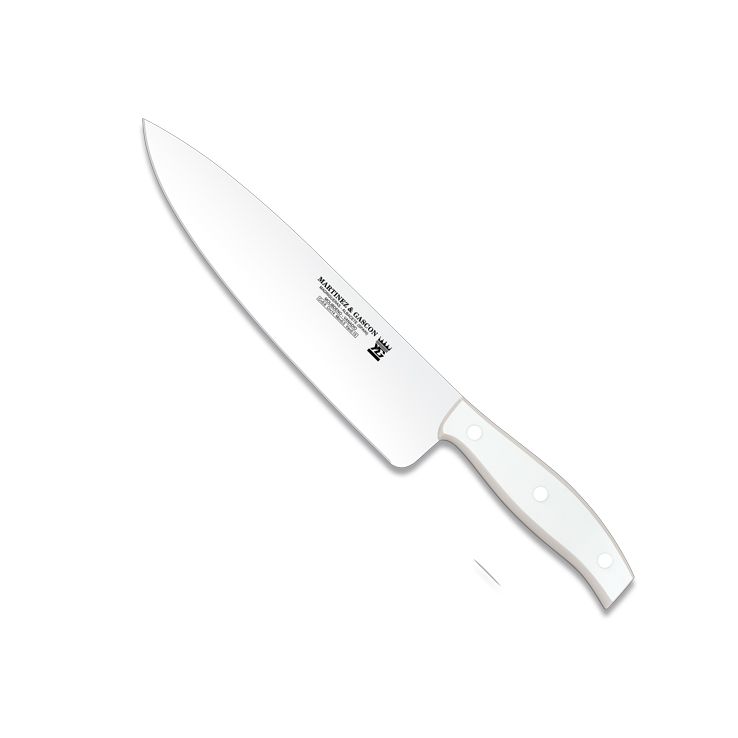 Cuchillo cocinero con hoja de 23 cm y mango de POM blanco Martine...