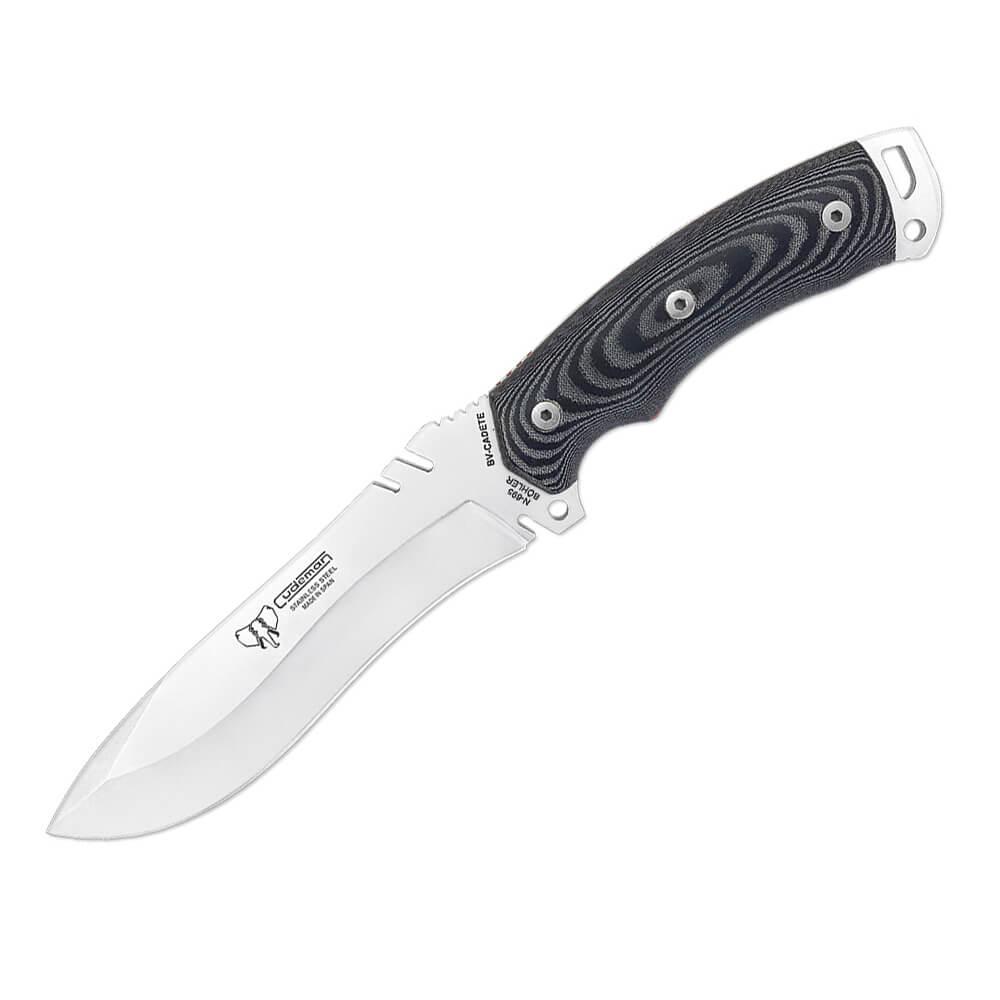 Faca de sobrevivência Cudeman Boina Verde Cadete preta micarta kydex