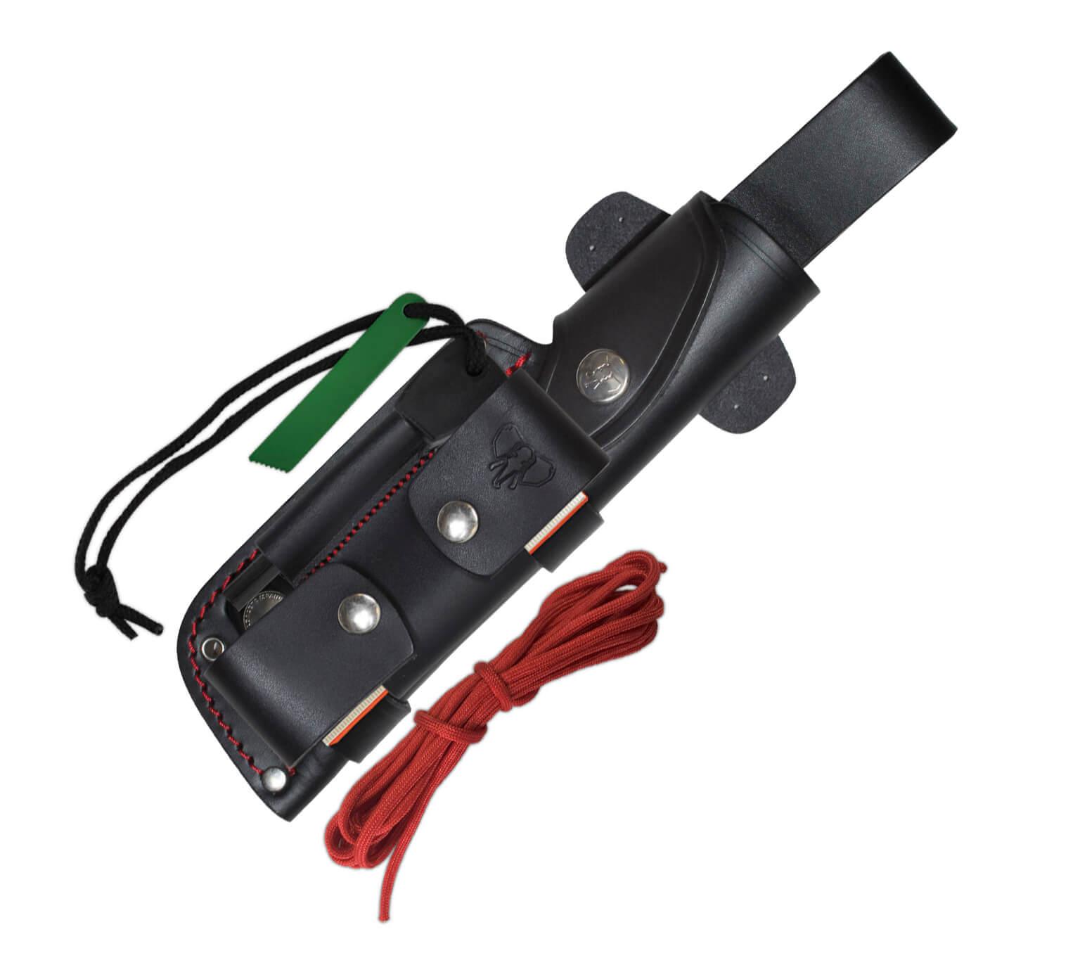 Faca Cudeman MT5. Punho em micarta preta. Aço Böhler N-695. Estojo de couro. Conjunto completo.