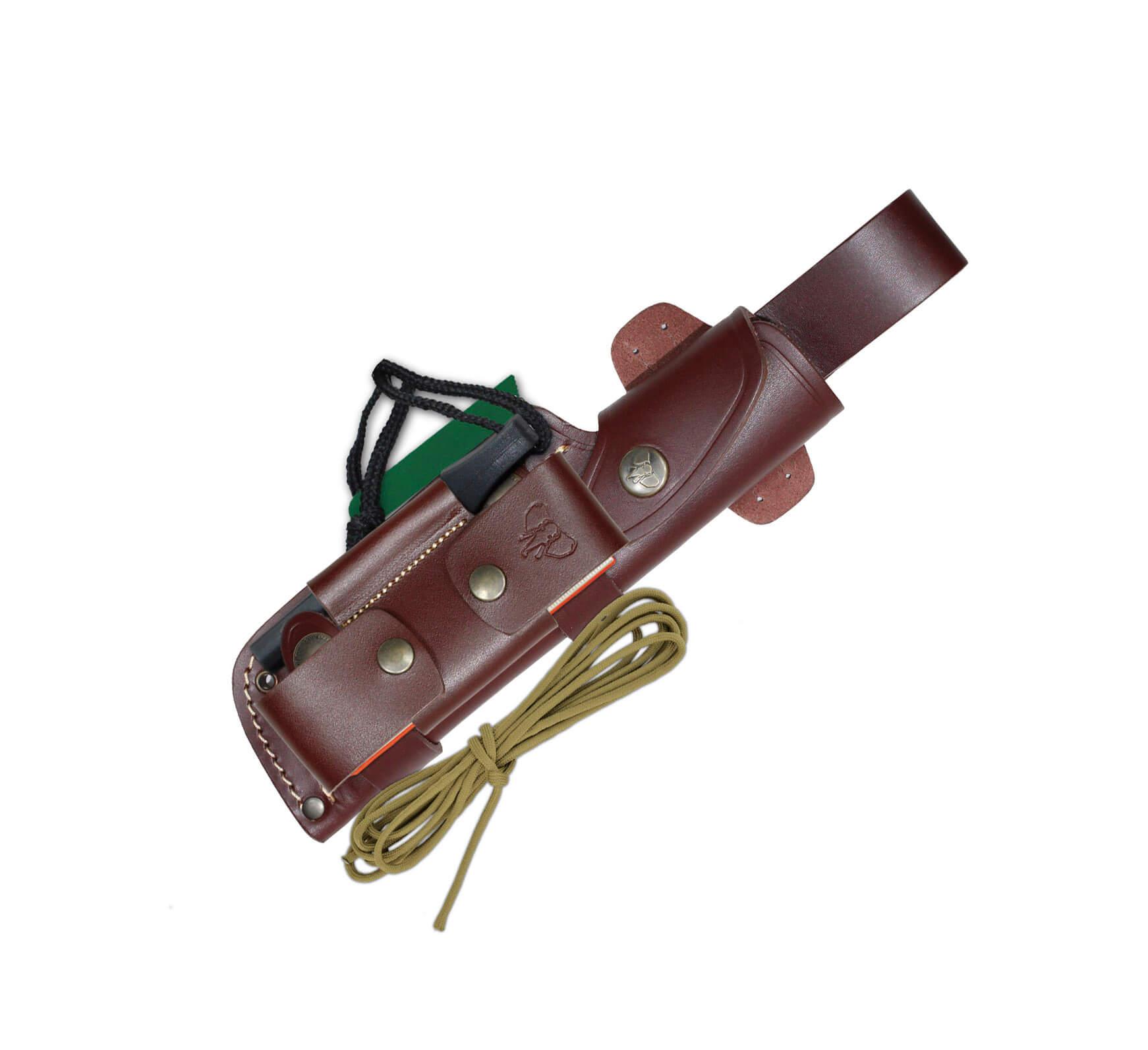 Faca Cudeman MT1. Cocobolo manga. Estojo de couro. Kit completo