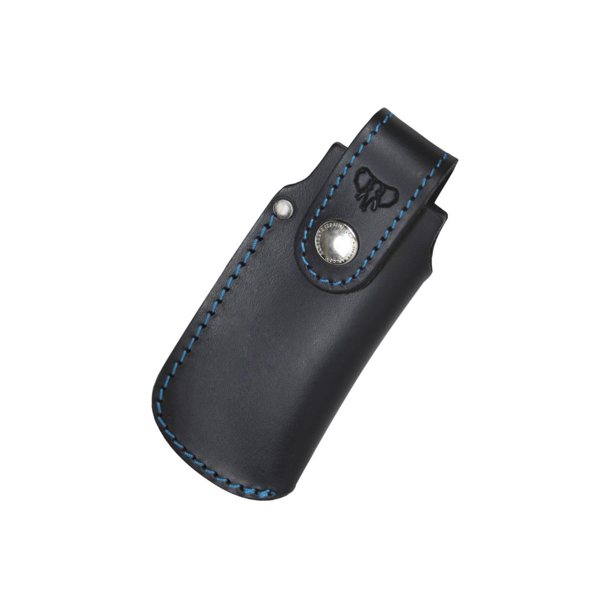 Navaja mod. La marinera Cudeman. Mango en micarta negra pulida. Funda de cuero