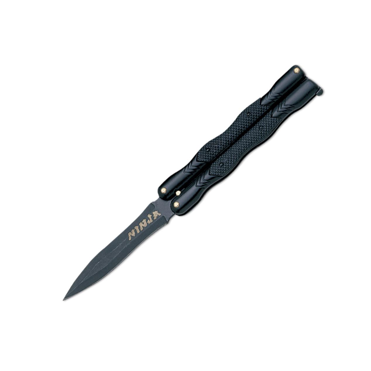 Navaja mariposa Cudeman. Mango ABS negro. 8,5 cm. Zamak negro