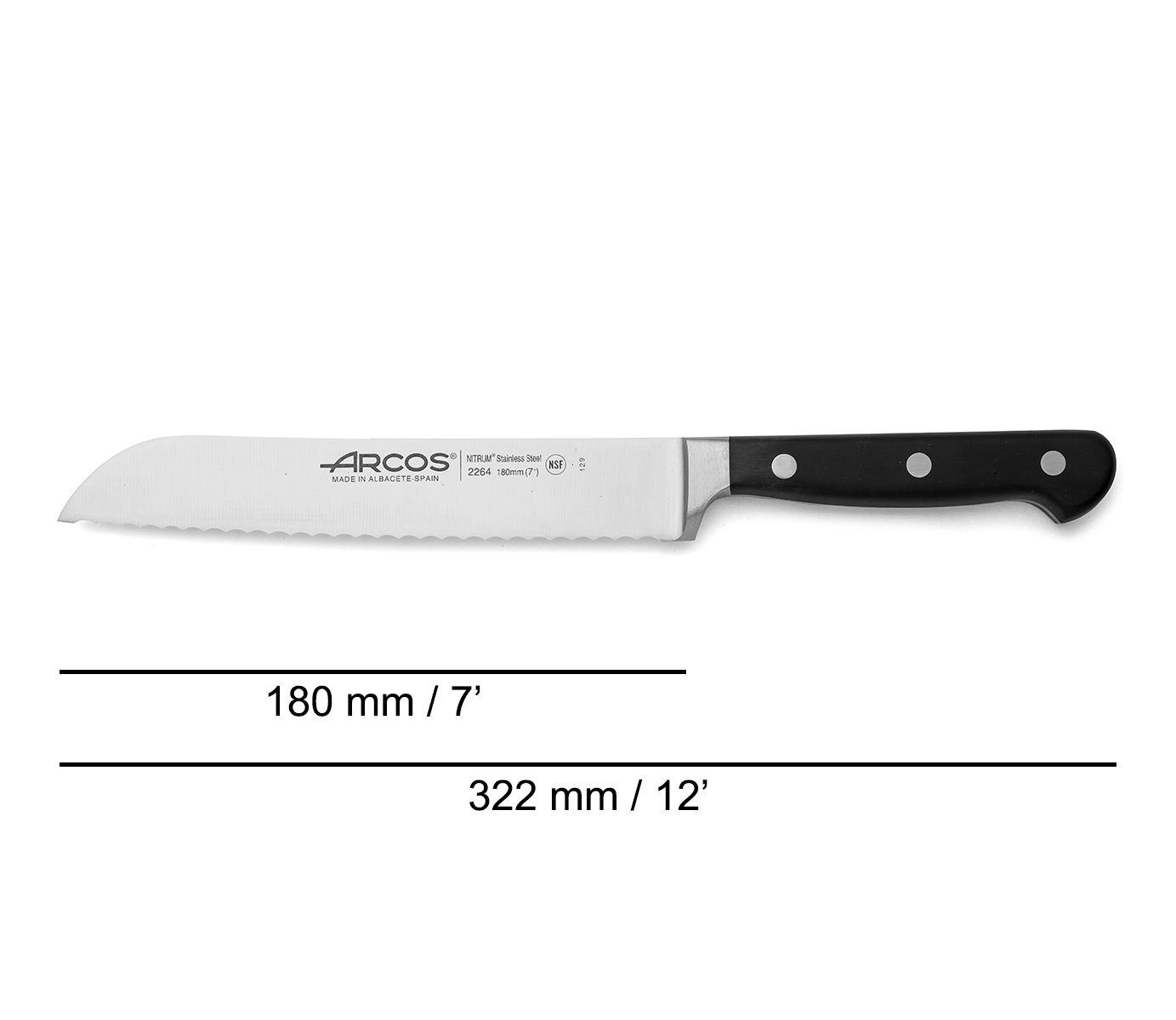 Cuchillo panero con mango de polipropileno negro Arcos Opera
